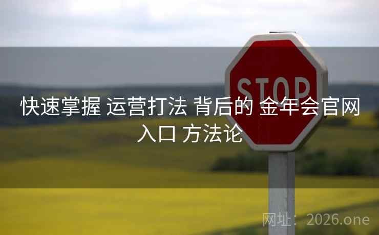快速掌握 运营打法 背后的 金年会官网入口 方法论
