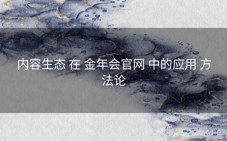 内容生态 在 金年会官网 中的应用 方法论